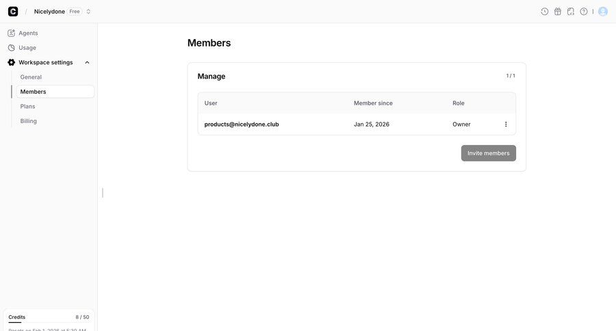 Chatbase
				team settings ui page example