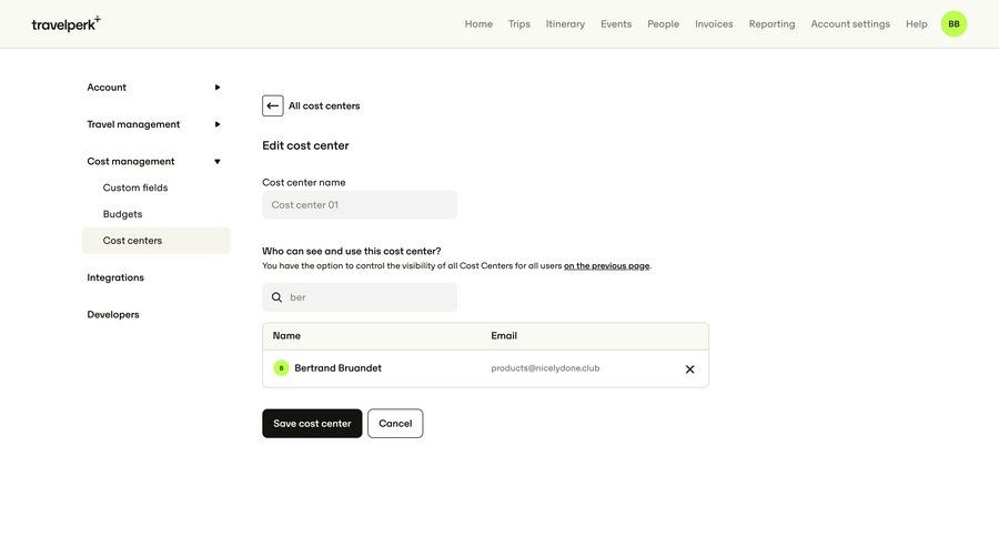 Travelperk
			 user access control ui page example
