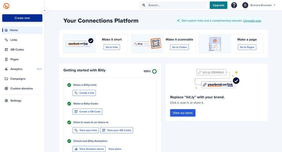 Bitly
			 configuration settings dashboard onboarding analytics dashboard progress indicator manage links getting started sidebar parameters quick actions check out analytics ui page example