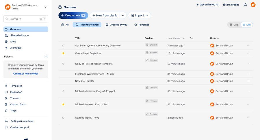 Gamma
			 dashboard sidebar navigation grid document management file management file organization document creation document list sidebar create table ui page example