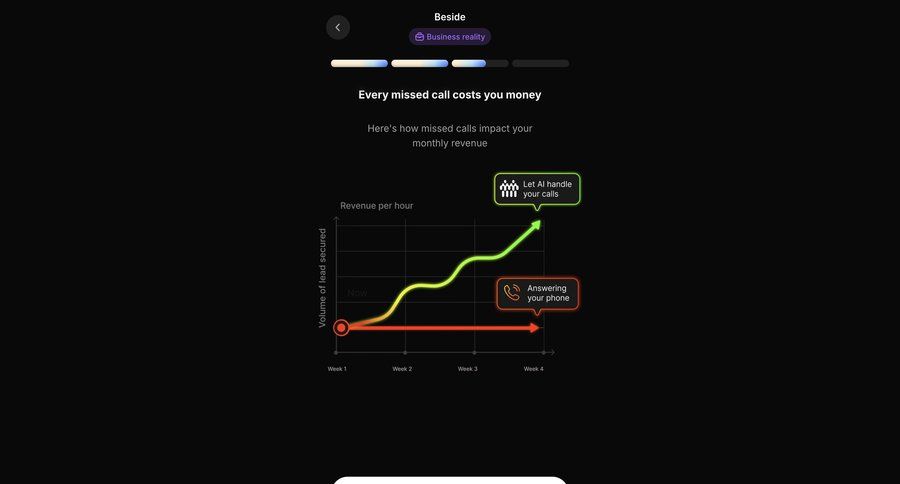 Beside
				onboarding ui page example