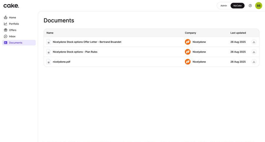 Cake
			 document management document list download table ui page example