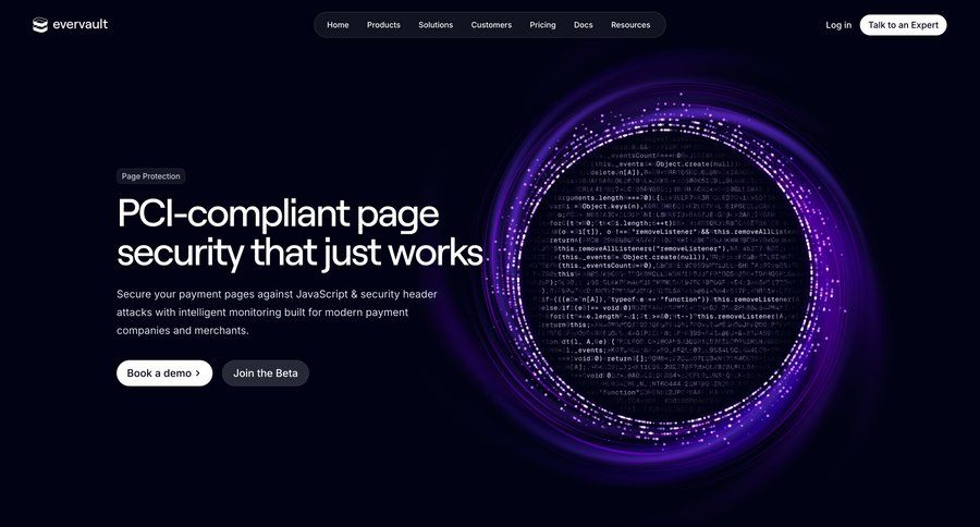 Evervault
			 manage links audit log security payment page version control ui page example