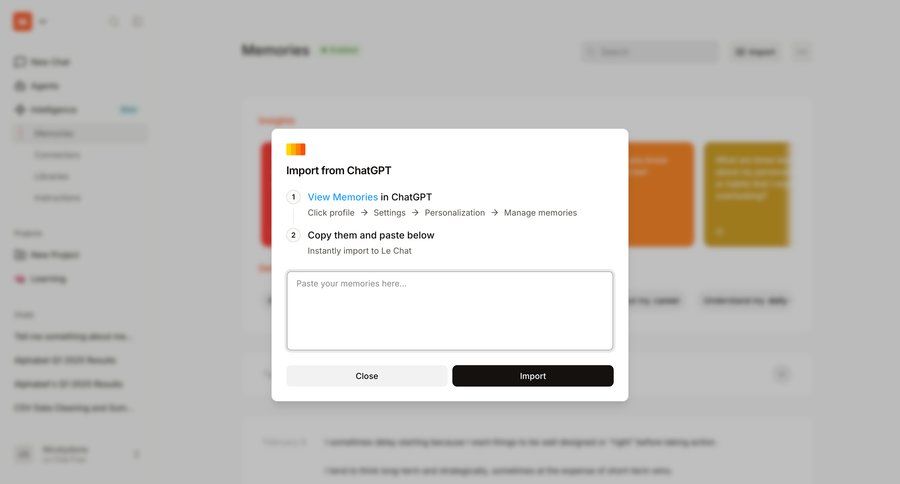Mistral
				settings ui page example