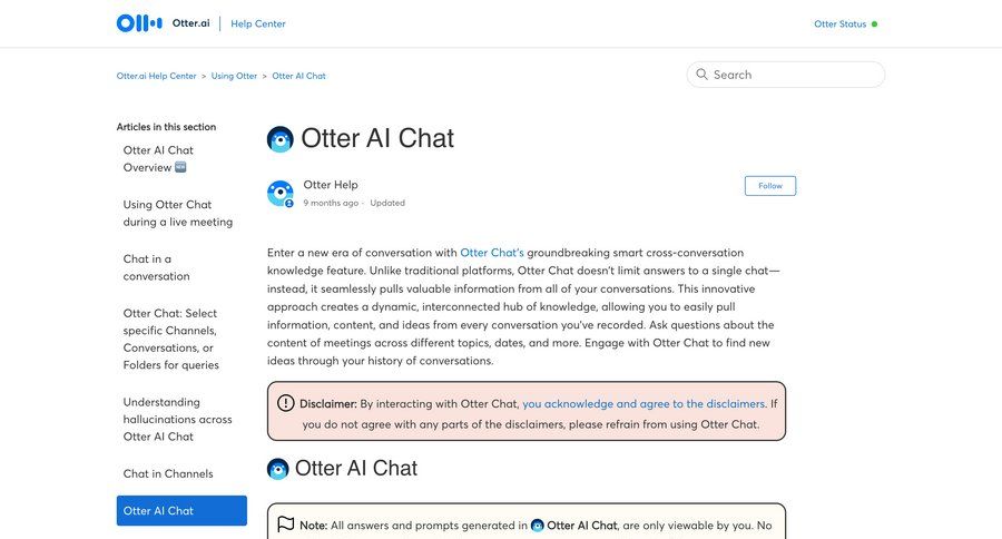 Otter
			 bulk import bulk delete payment history billing history call transcript press release tips quick actions check out map view payment confirmation search suggestions suggestion news feed option menu transcript ui page example