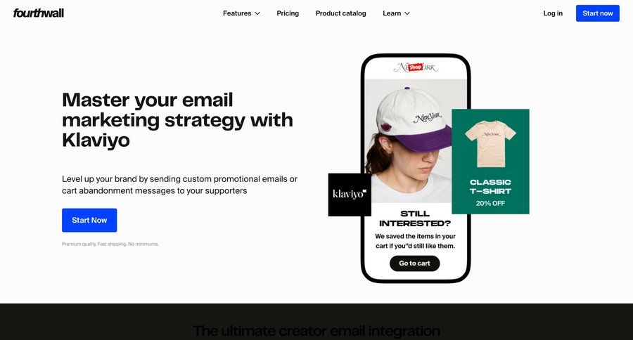Fourthwall
			 marketing automation email marketing ui page example