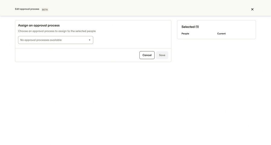 Travelperk
			 user management full screen modal bulk edit configuration screen ui page example