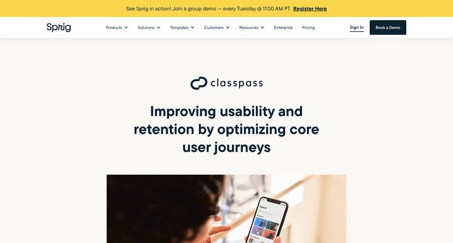 Sprig
			 product update map view ui page example