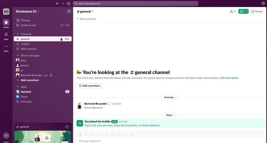 Slack
			 collaboration sidebar navigation project collaboration conversational ui real-time collaboration sidebar message communication menu newsfeed modern ui page example