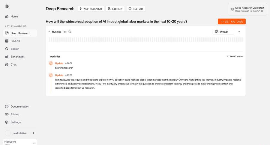 Parallel
			 dashboard artificial intelligence research update progress bar ui page example