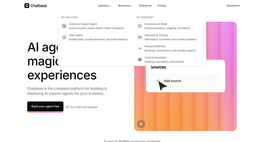 Chatbase
				dropdown & other states ui page example