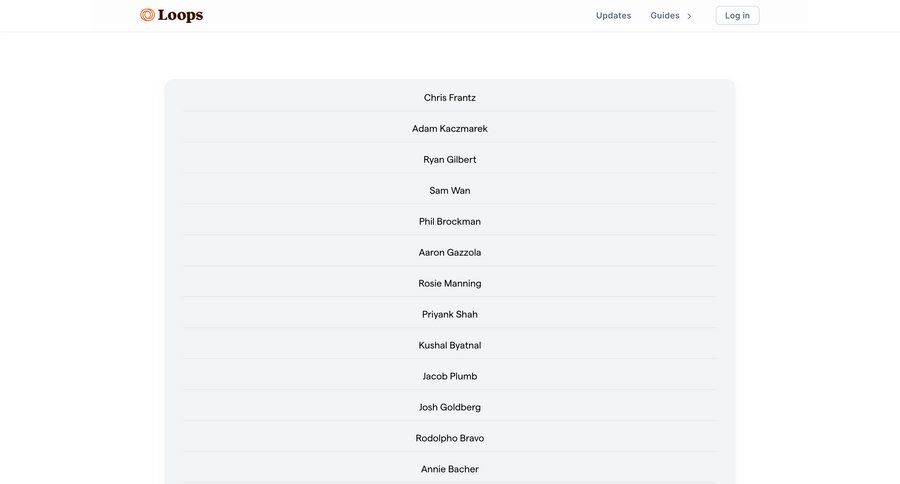 Loops
			 automation credits ui page example