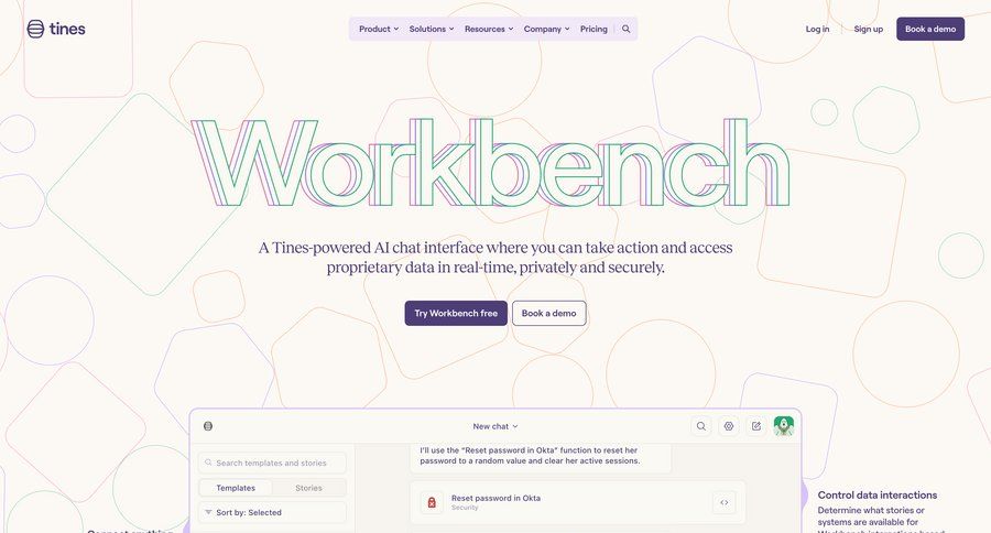 Tines
			 user role audit log call to action features case studies chat interface signup confirmation command k ui page example