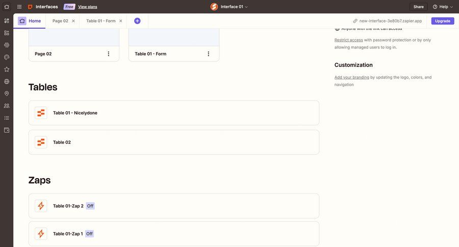 Zapier
			 data management dashboard automation access control dashboard overview setup ui page example