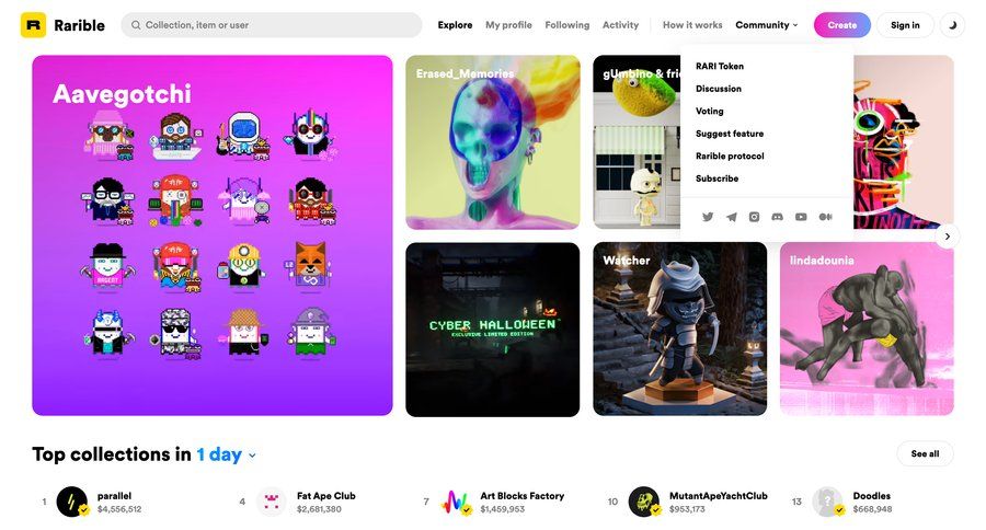 Rarible
			 ux ui design