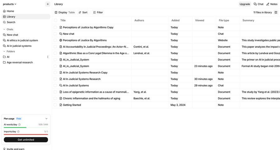 Anara
			 file organization ui page example