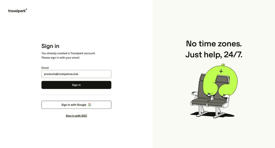 Travelperk
				signin ui page example