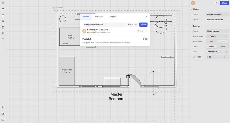 Rayon
			 collaboration settings project management user management grid access control project collaboration sharing ui page example