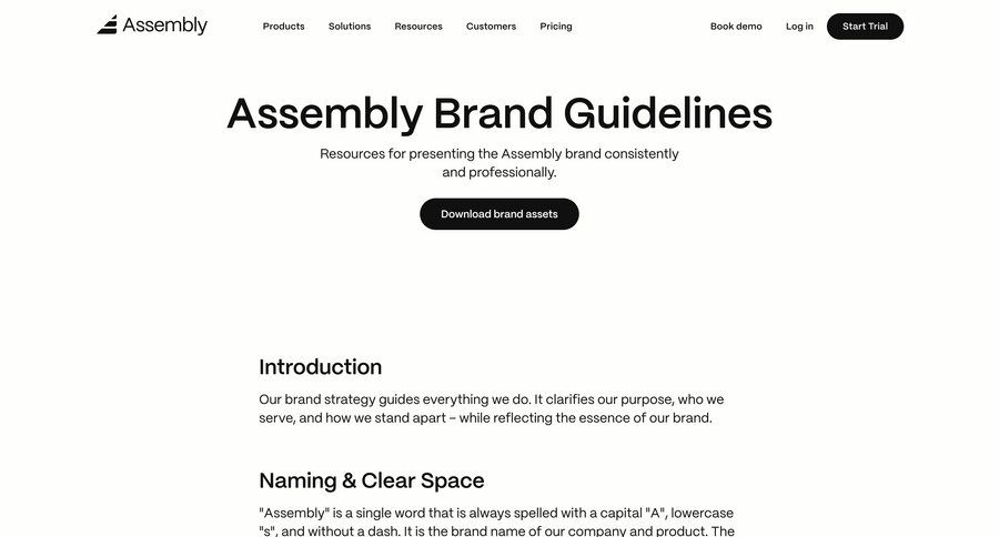 Assembly AI App Builder
			brand resources color palette ui page example