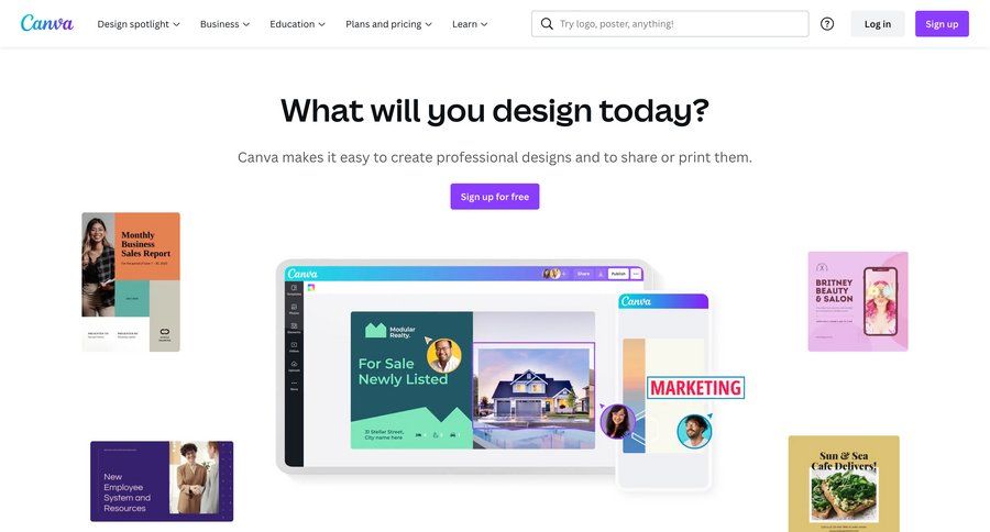 Canva
				 page example