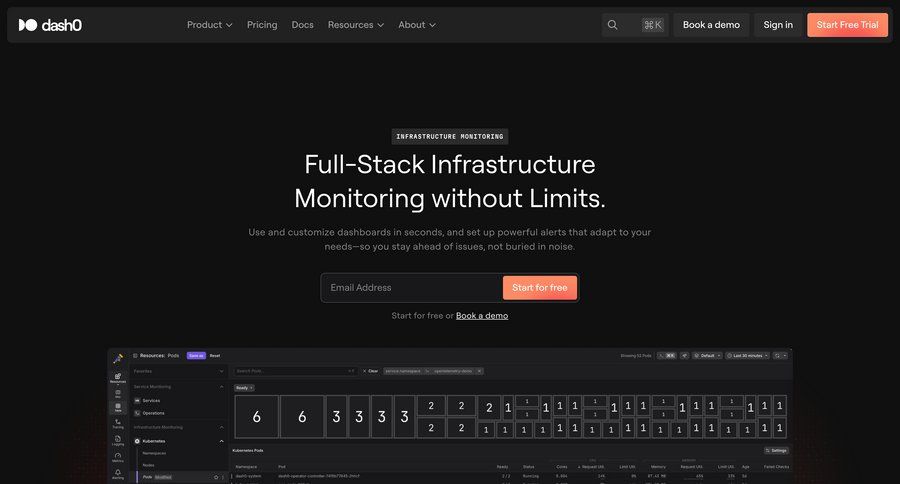 Dash0
				product page ui page example