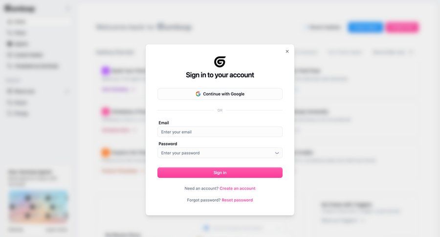 Gumloop
				signin ui page example