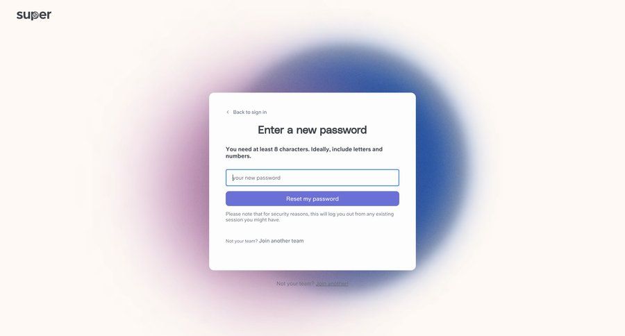 Super
			 authentication ui page example