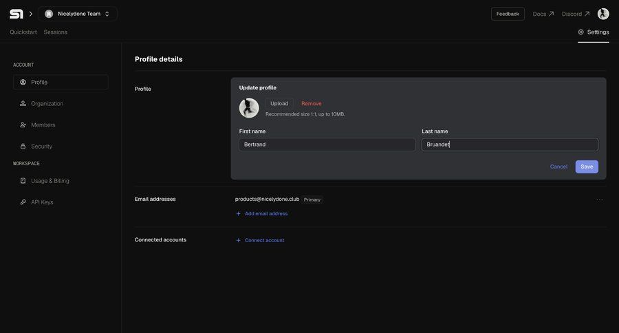 Steel
			 account settings email management user profile avatar upload ui page example