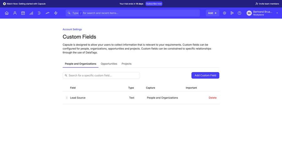 Capsule
			 data management configuration settings delete table ui page example
