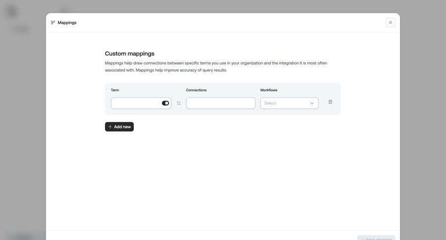 Qatalog
			 data management configuration settings workflow form modal dialog data mapping save changes integration table ui page example