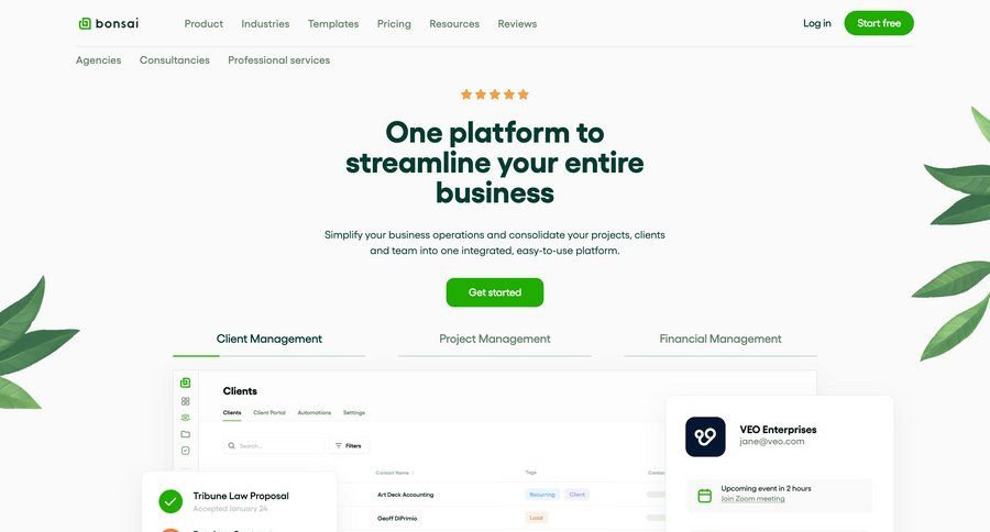 Bonsai
				 page example