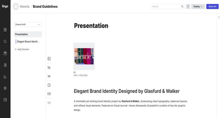Lingo
			 sidebar navigation design sharing ui page example