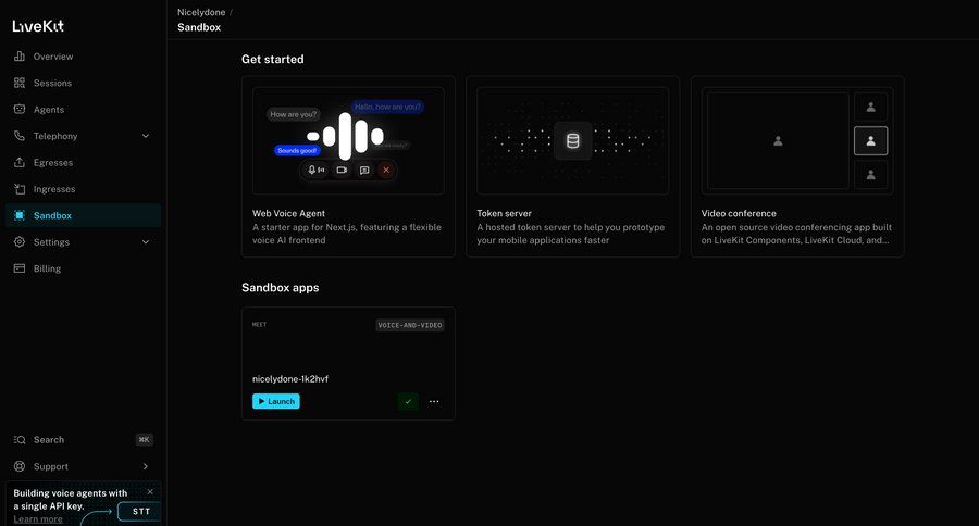 Livekit
				home ui page example