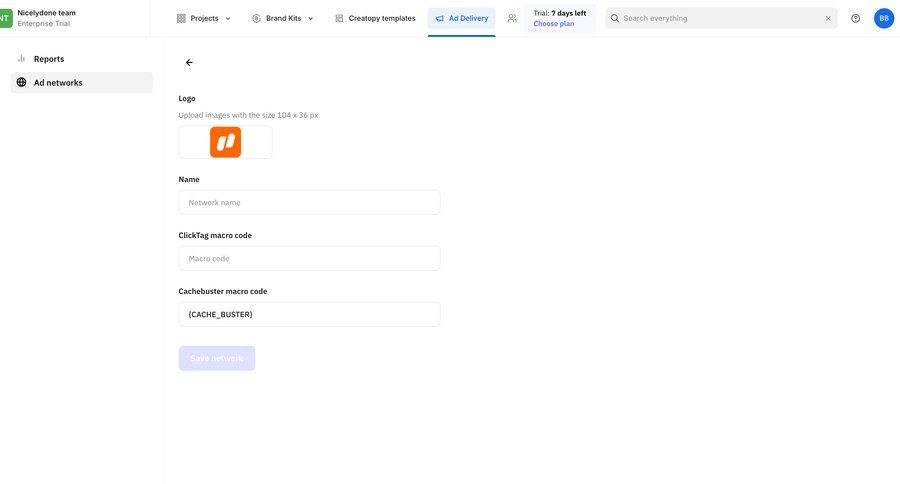 Creatopy
			 configuration settings onboarding form file upload data entry campaign management sidebar create ui page example