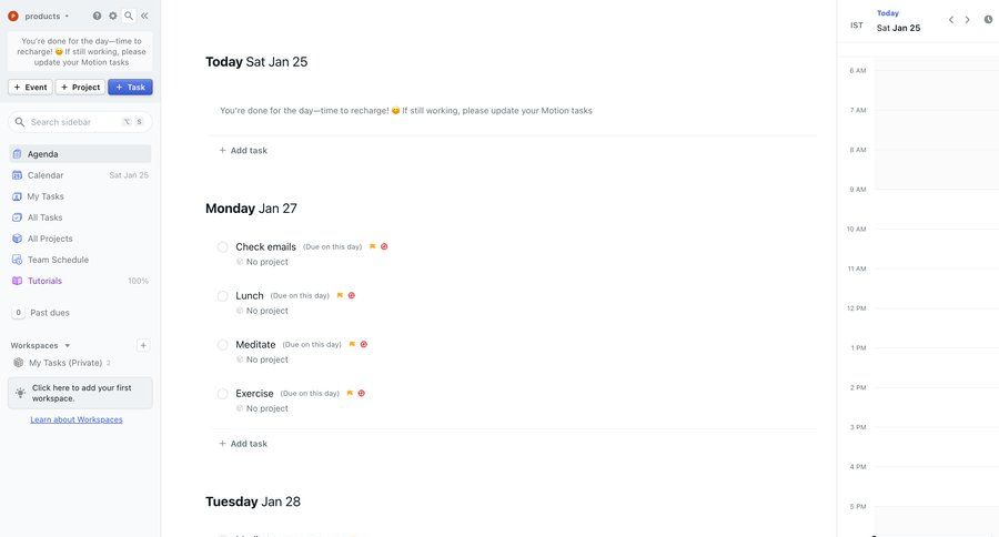 Motion
			 task management dashboard sidebar navigation project management calendar screen sidebar personal space menu time selector time management ui page example