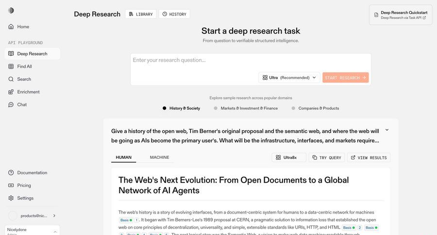 Parallel
			create search form artificial intelligence sidebar research data visualization search results ui page example
