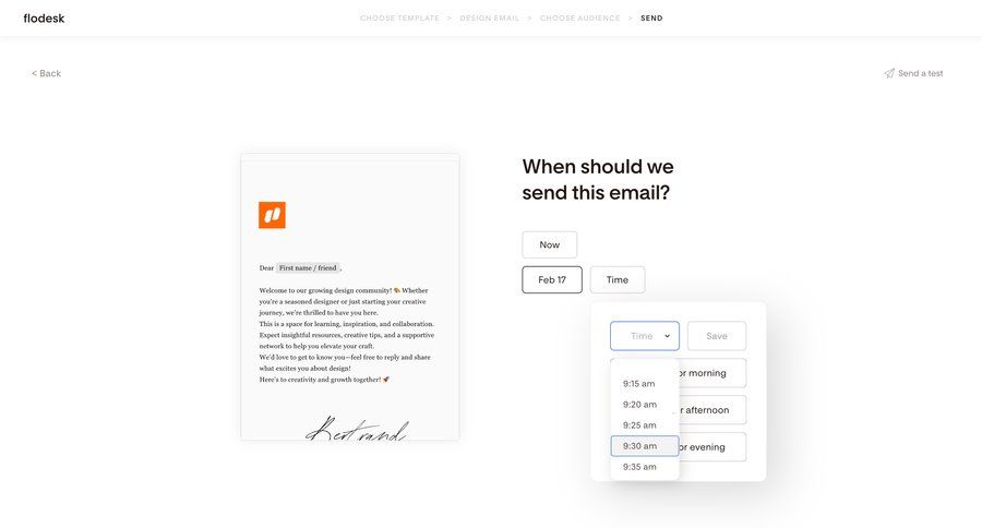 Flodesk
			 form email send invitation information page detail view info view menu ui page example
