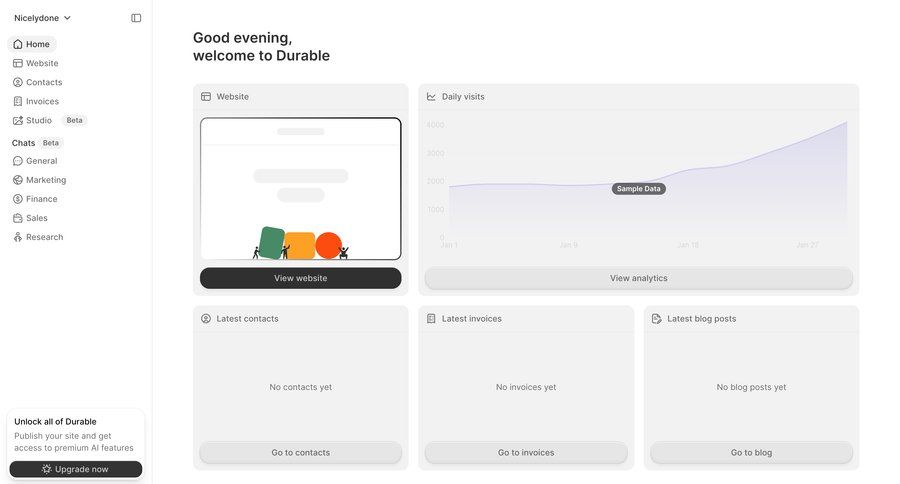 Durable
				settings ui page example