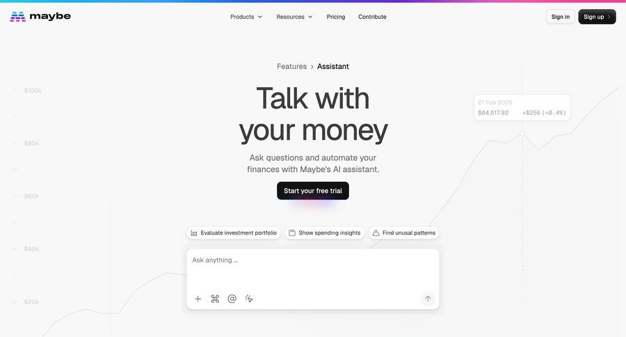 Maybe Finance
				feature ui page example