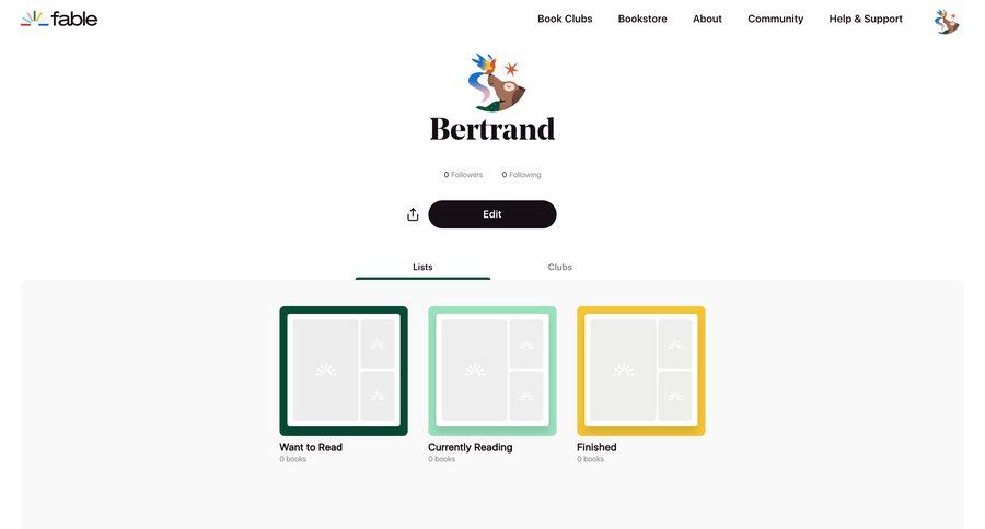 Fable
				profile page example