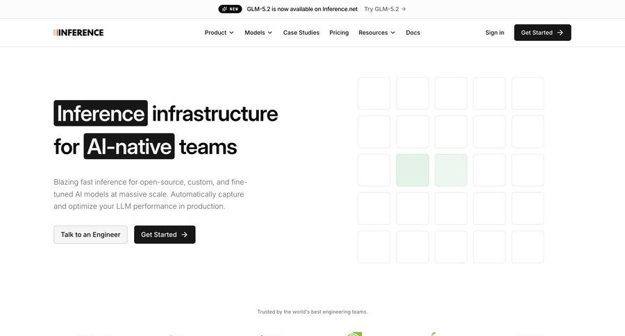 Inference
			landing page plans & pricing product page b2b saas ui page example