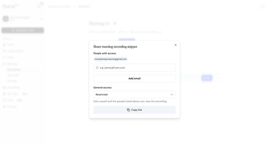 Fyxer
			 access control share modal ui page example