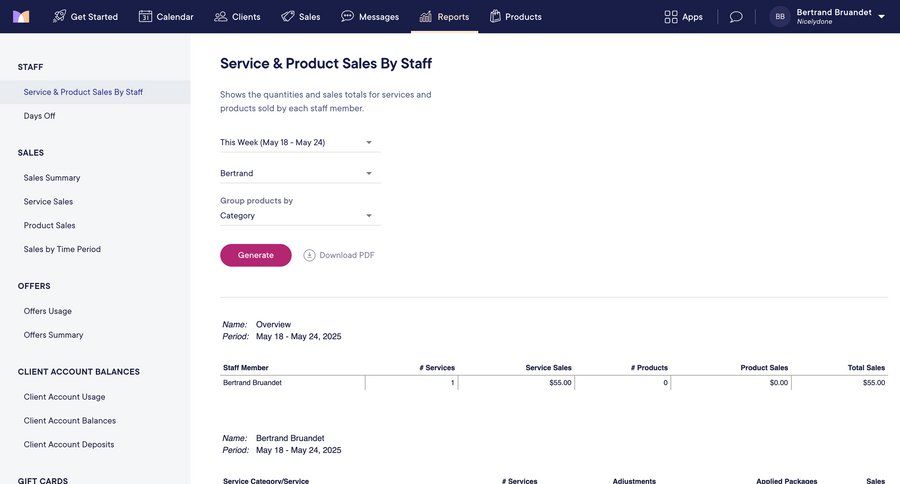Mangomint
			 sidebar navigation data filtering data visualization download table analytics ui page example