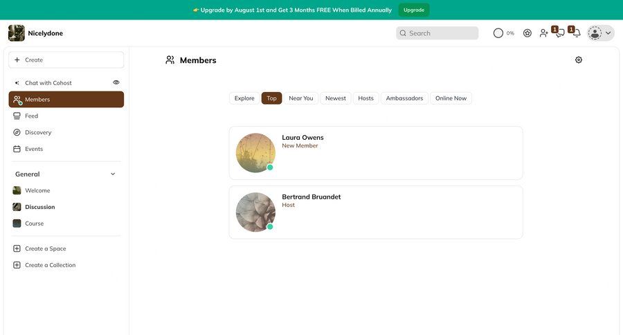 Mighty
			list team filters team settings user profile search bar ui page example