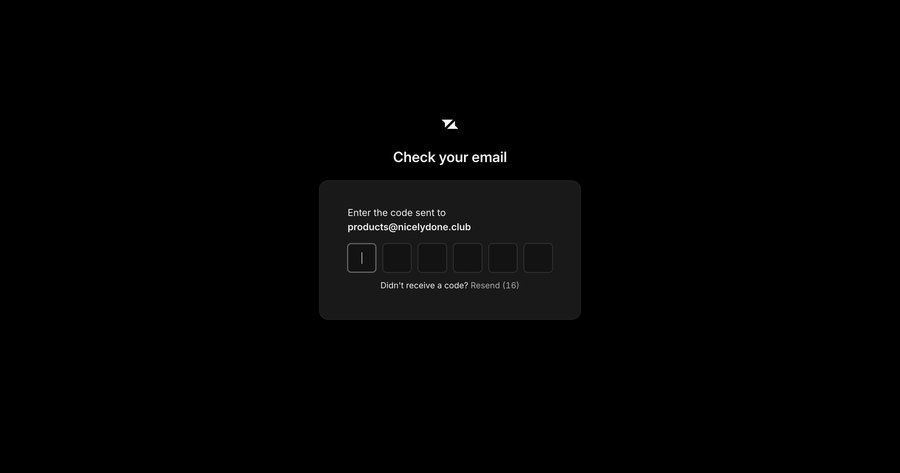 Liveblocks
			 user authentication modal dialog authentication dark theme email verification security ui page example