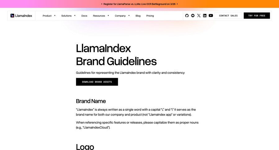 Llamaindex
				brand resources ui page example