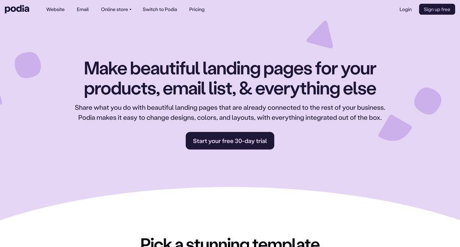 Podia
			 send invitation trial checkout free templates alternatives blog templates affiliate program ui page example