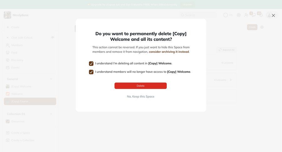 Mighty
			 account management confirmation confirmation screen account settings account deletion cancel deletion confirmation message ui page example