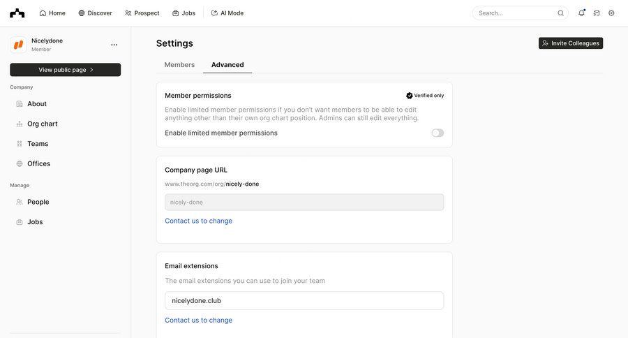 The org
			 configuration settings account management form account setup account settings permission management configuration screen permissions ui page example