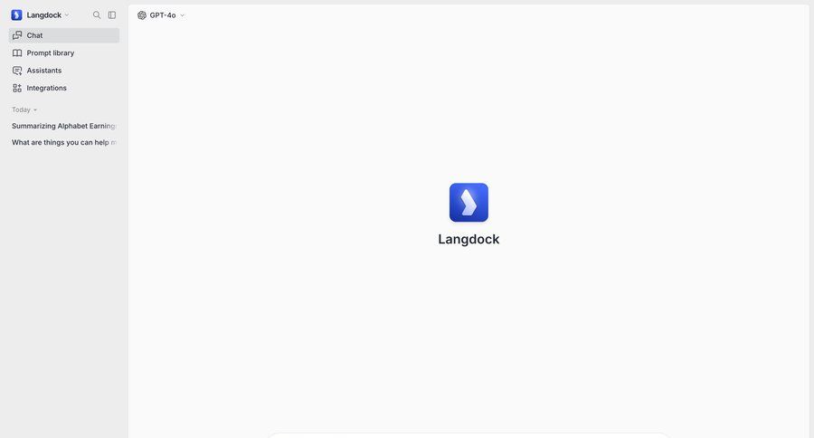 Langdock
			home integration settings artificial intelligence navigation sidebar conversational interface sidebar personal space chat navigation links chat interface ui page example